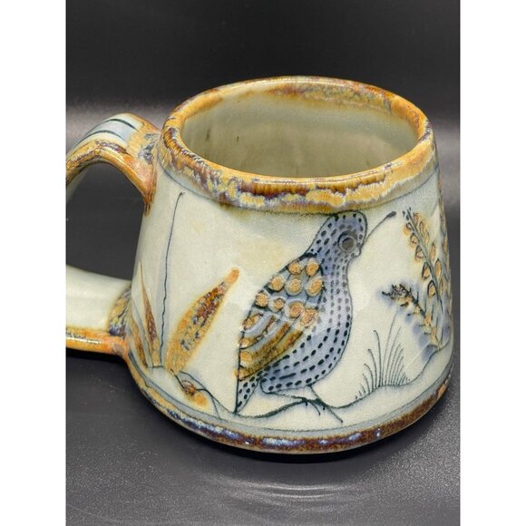 Vintage Ken Edwards Pottery El Palomar Tonala Large Quail Mug Studio Folk Art - Picture 3 of 9
